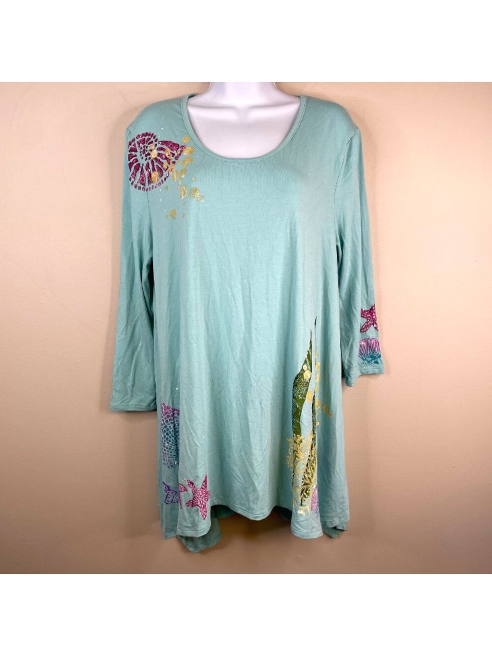 Boutique Top Womens Medium Art To Wear Beach Oversized Resort Travel Vacation